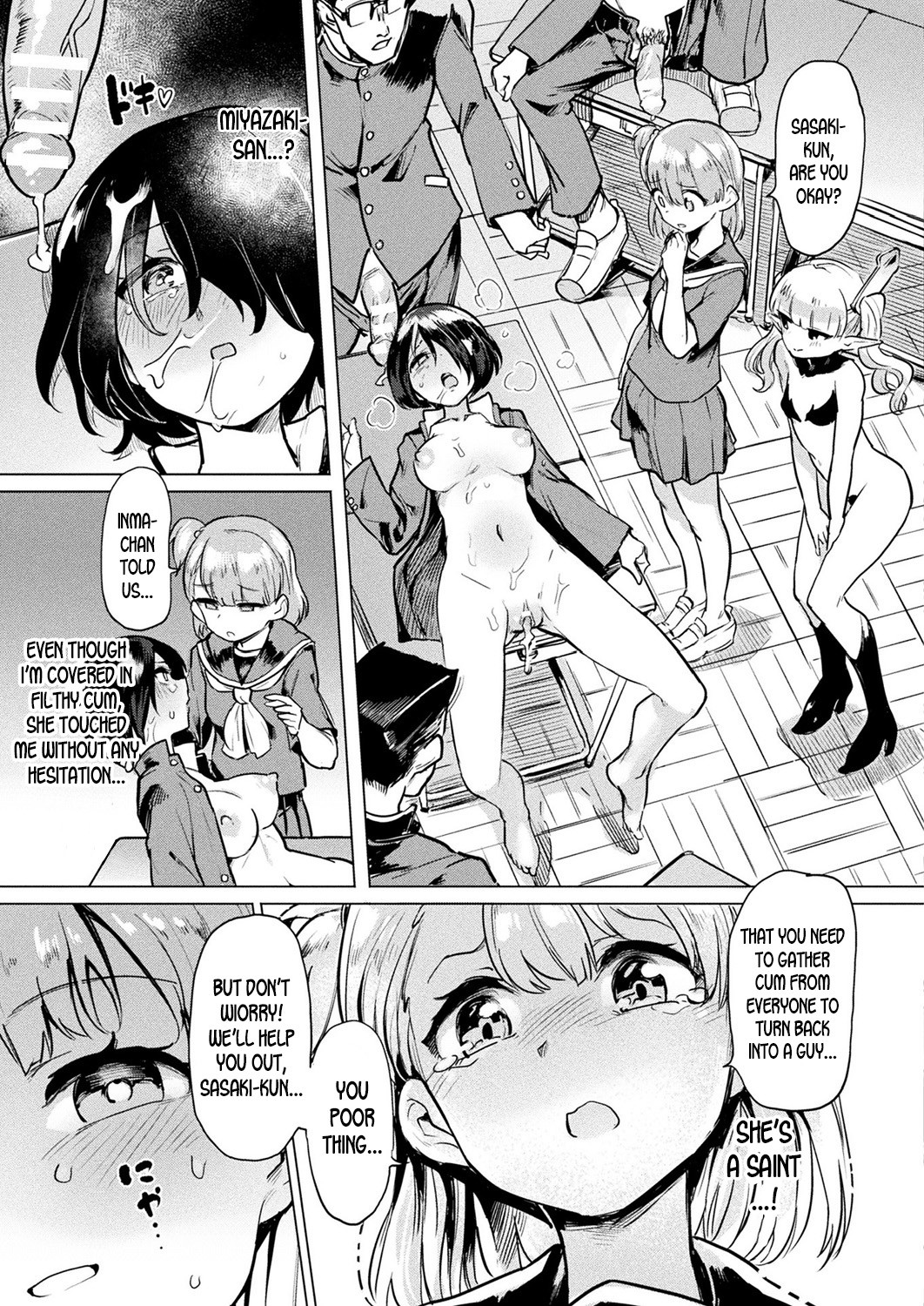 Hentai Manga Comic-Gender Bender Gangbang Sperm Milking part1-Read-15